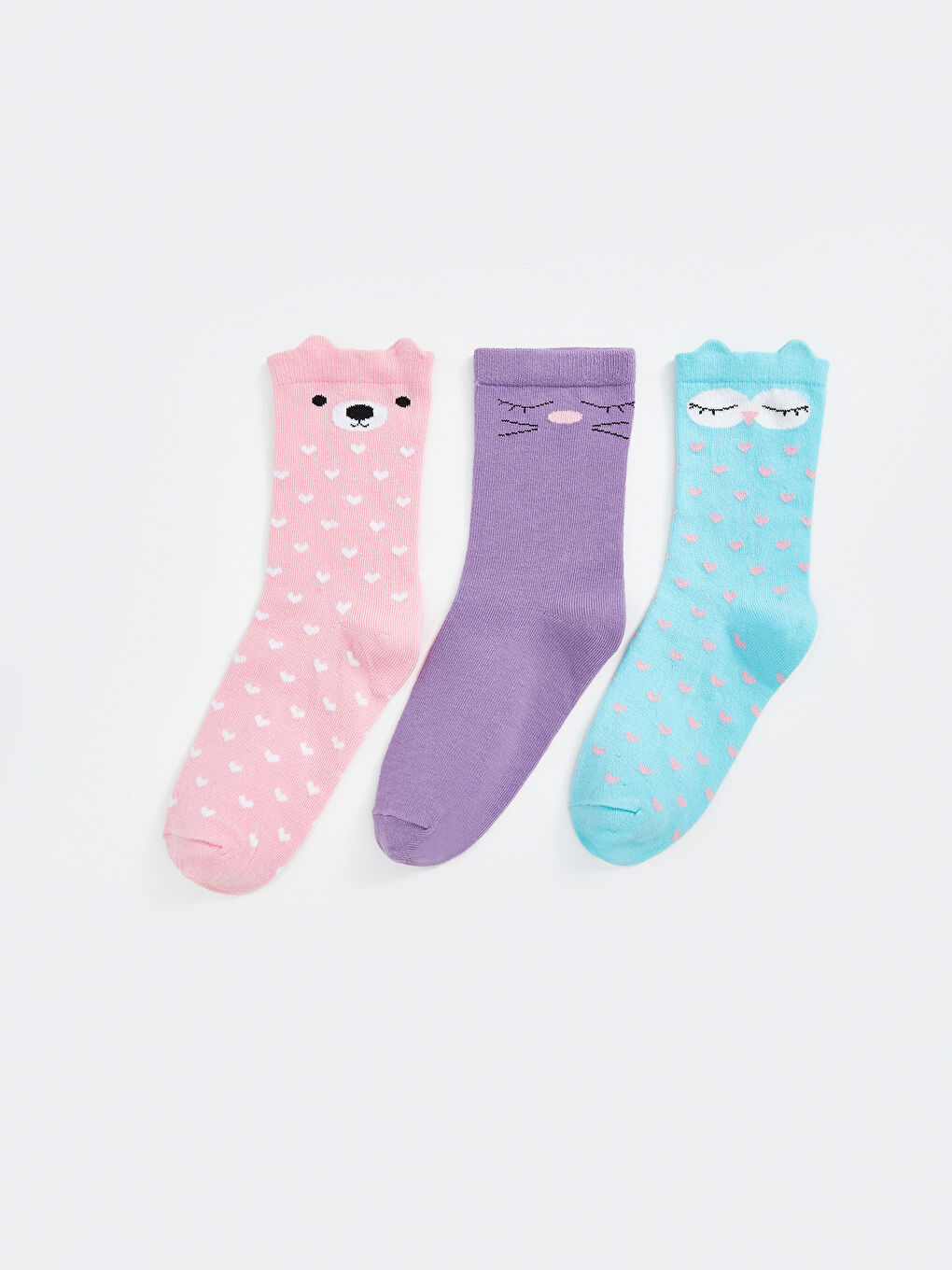 Patterned Girls' Ankle Socks 3-pack