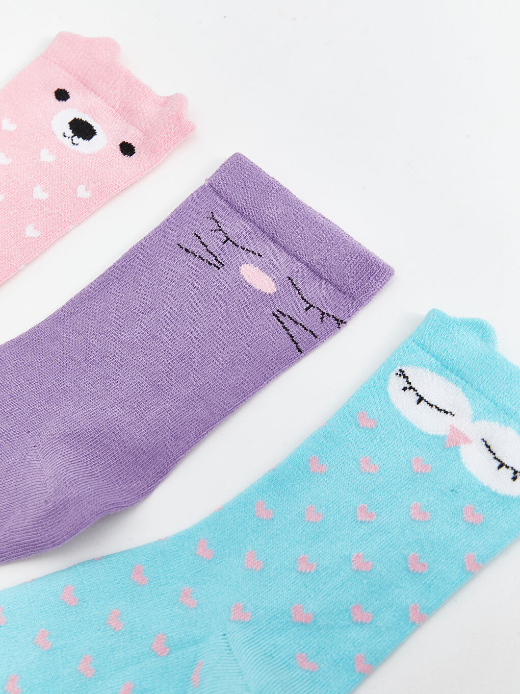 Patterned Girls' Ankle Socks 3-pack-1