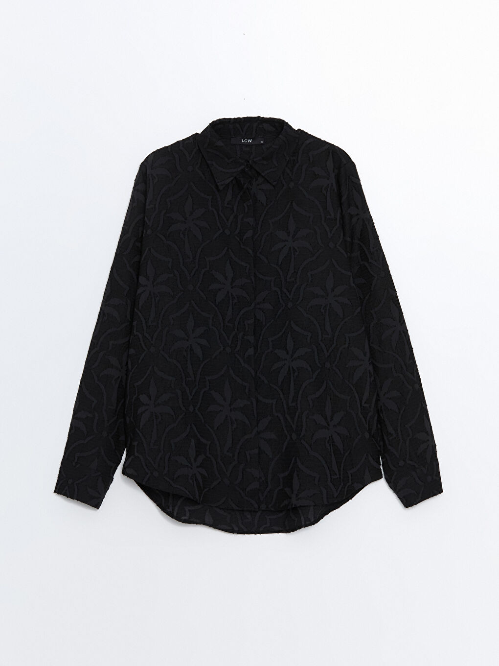 Siyah Desenli Kadın Gömlek-4