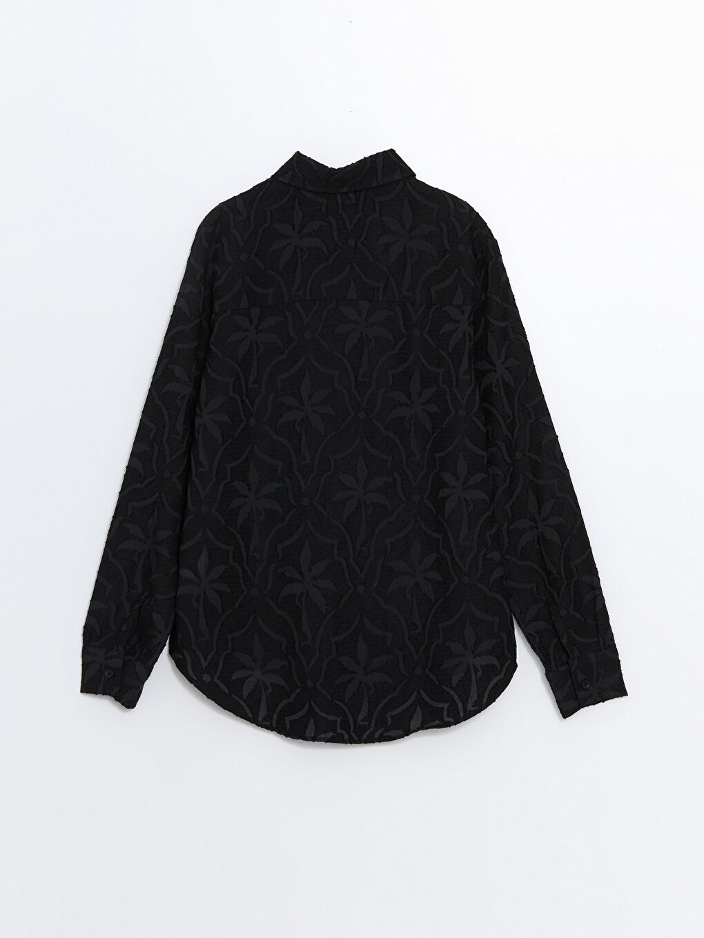 Siyah Desenli Kadın Gömlek-5