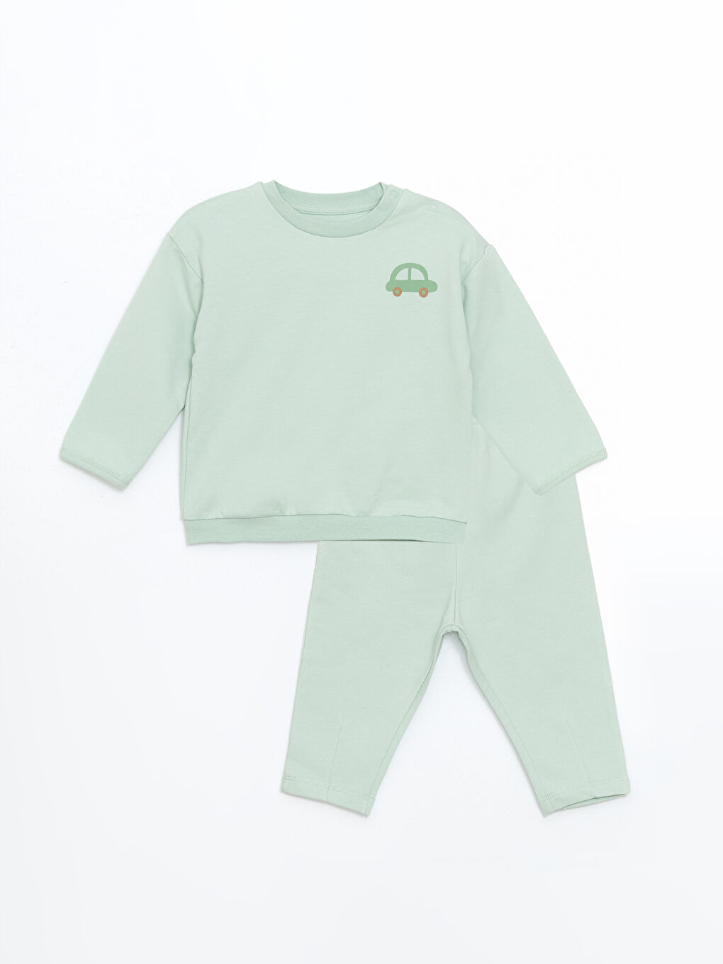 Crew Neck Printed Baby Boy Sweatshirt and Sweatpants 2-Pack -W4KM10Z1-SRB