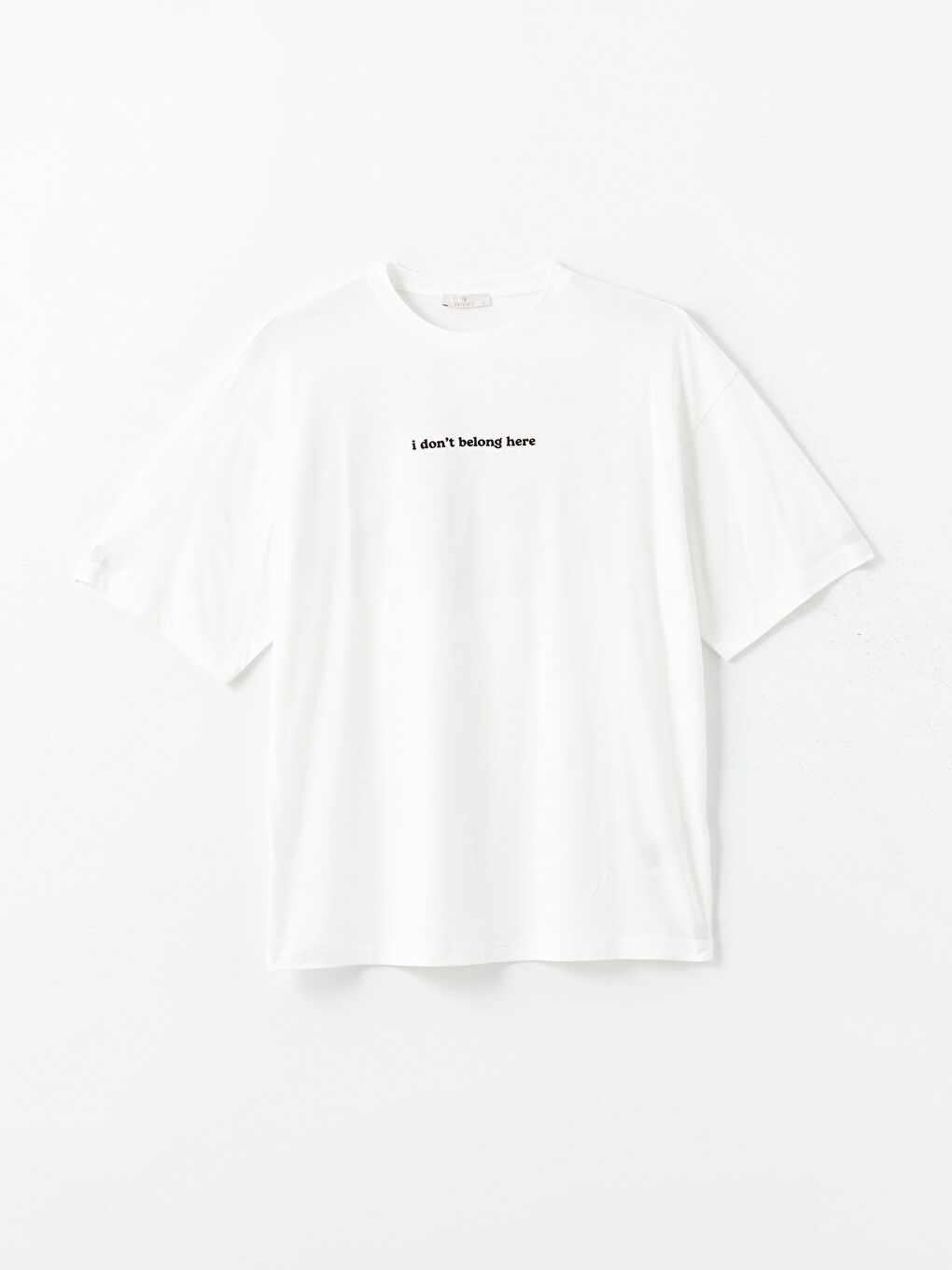 Ekru Bisiklet Yaka Kısa Kollu Baskılı Penye Erkek Tişört-4