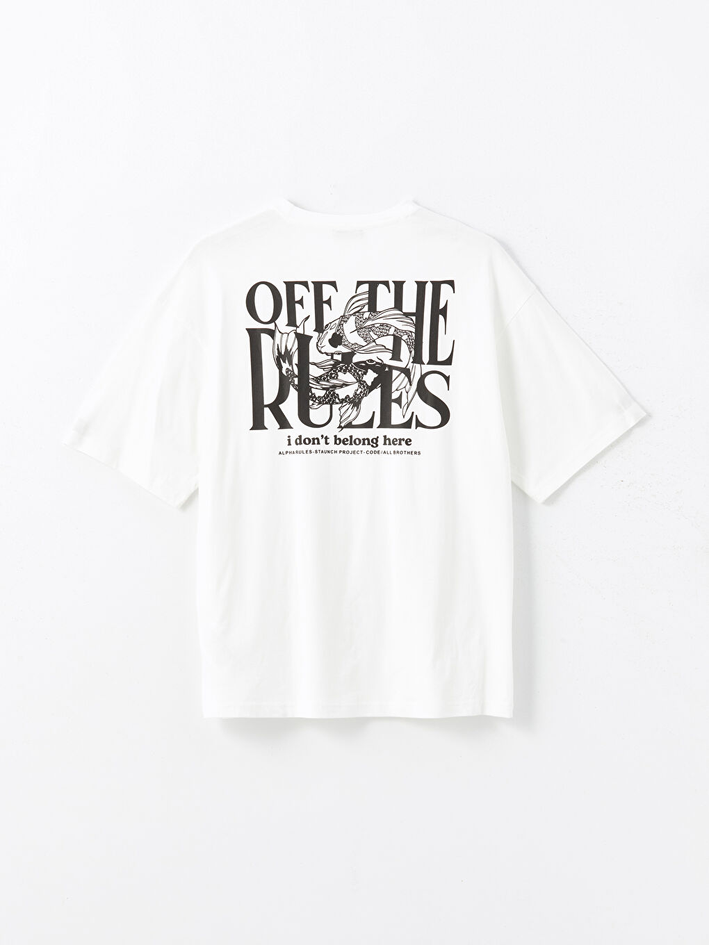 Ekru Bisiklet Yaka Kısa Kollu Baskılı Penye Erkek Tişört-5