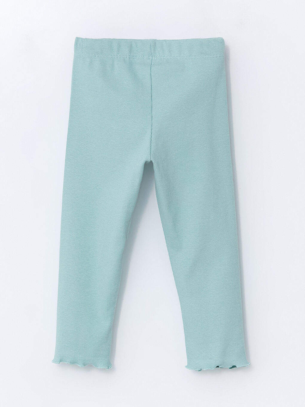 Yeşil Beli Lastikli Basic Kız Çocuk Tayt-1