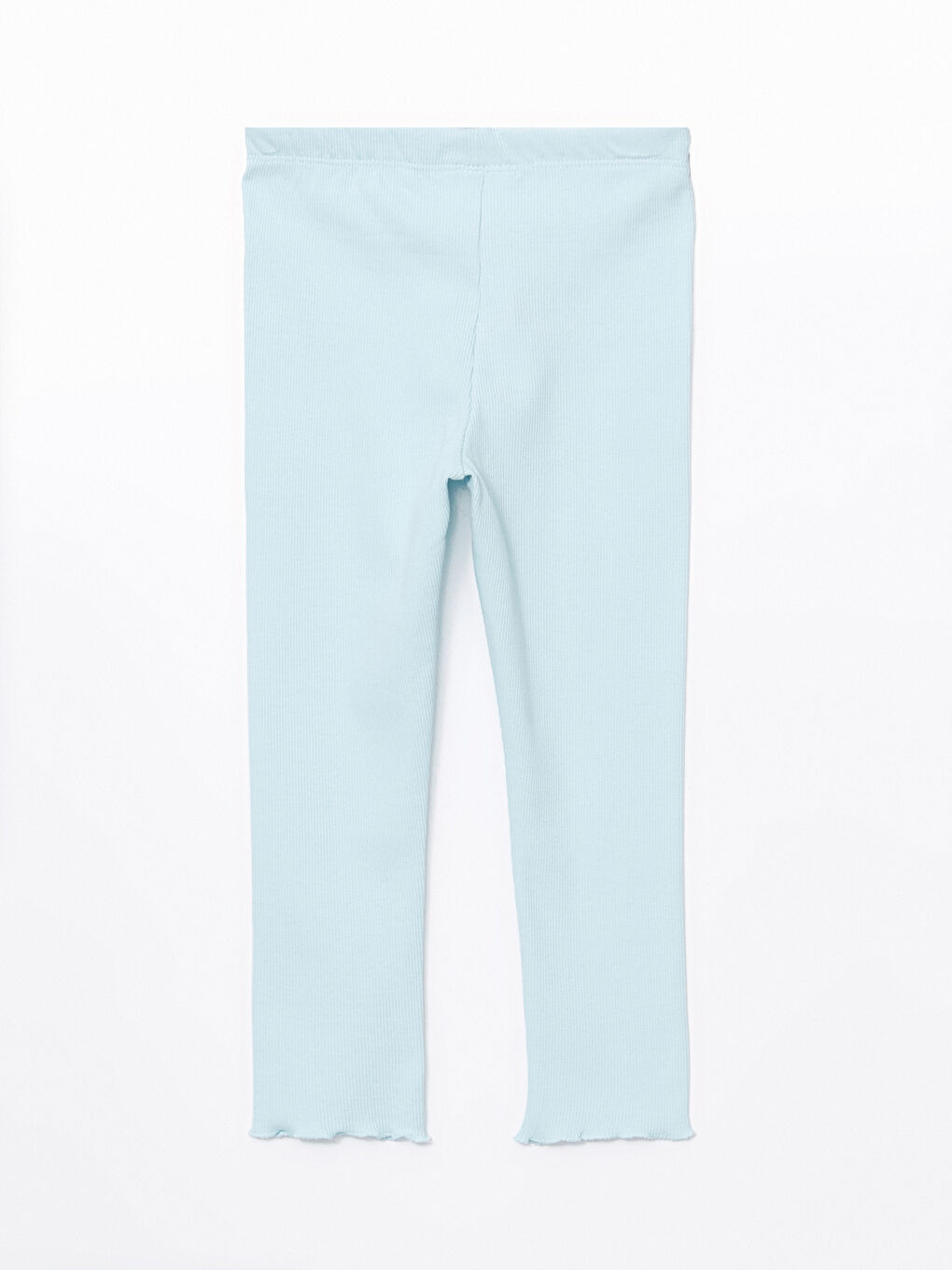 Turkuaz Beli Lastikli Basic Kız Çocuk Tayt-1