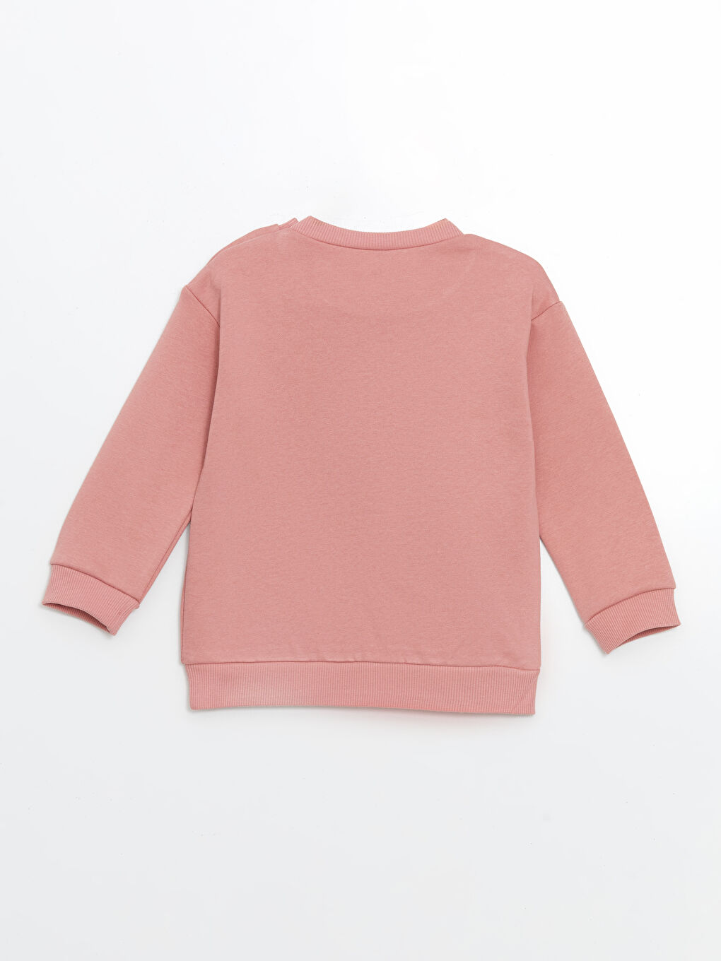 LCW ECO Pembe Bisiklet Yaka Baskılı Kız Bebek Sweatshirt ve Eşofman Alt 2'li - 2