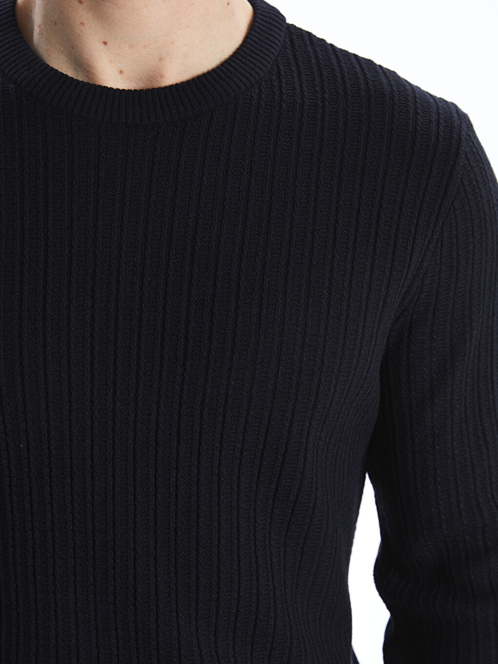 Crew Neck Long Sleeve Men's Tricot Sweater -W4KP19Z8-RFH