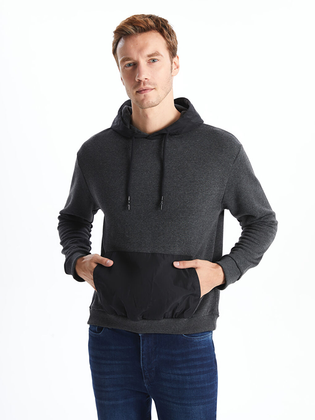 LC WAIKIKI Açık Devetüyü Uzun Kollu Erkek Hoodie