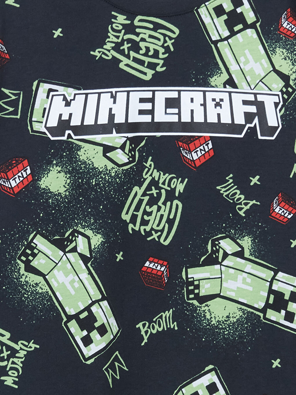 LCW Kids Siyah Bisiklet Yaka Minecraft Baskılı Erkek Çocuk Pijama Takımı - 2