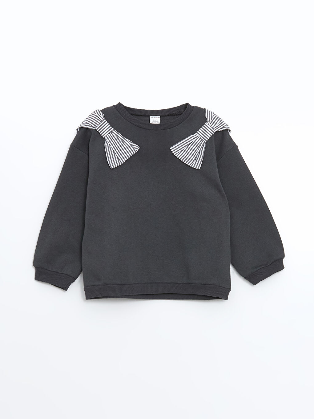 LCW baby Antrasit Kurdele Kalın Kız Bebek Sweatshirt