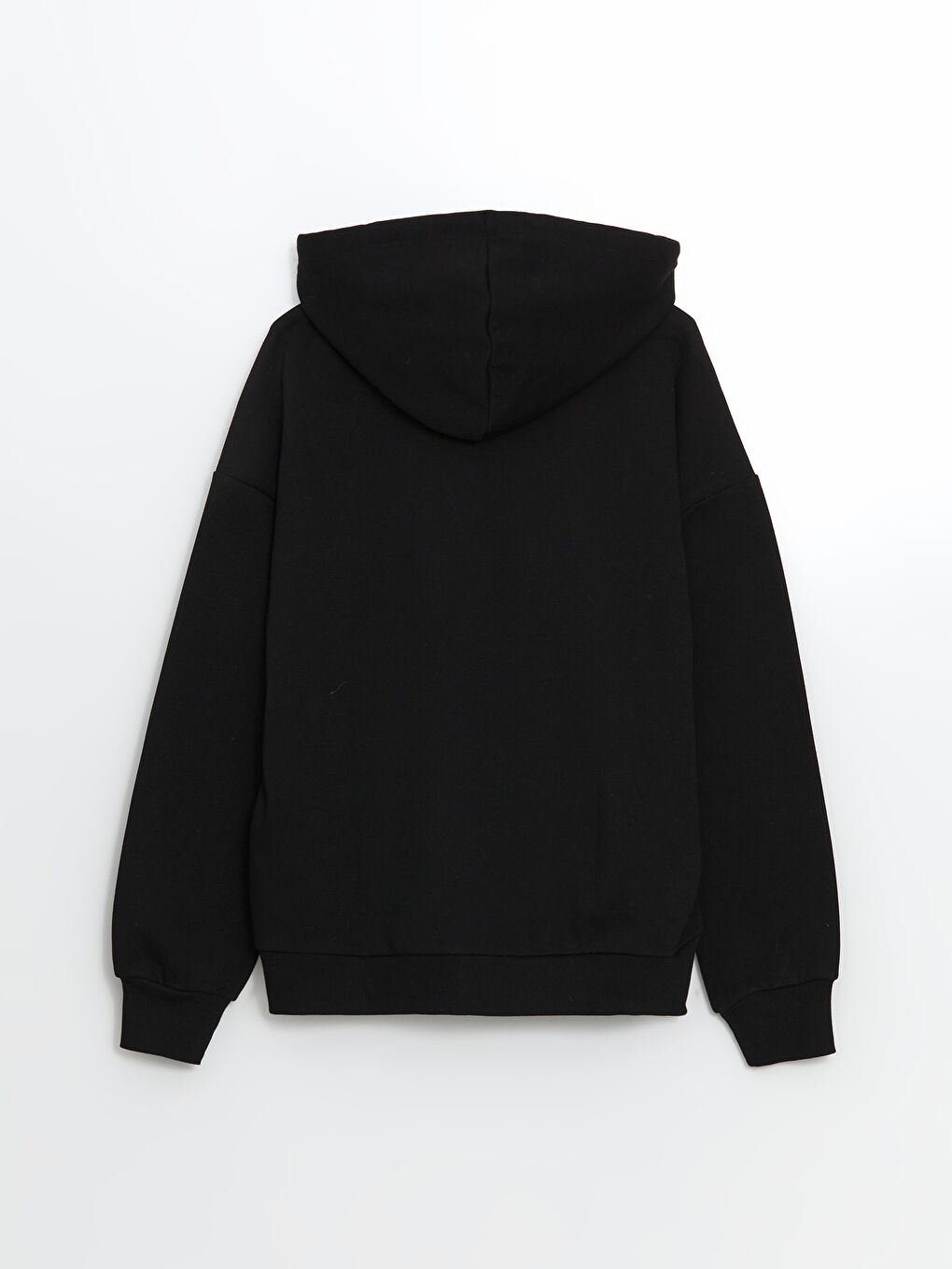 LCW Modest Siyah Kapüşonlu Oversize Kadın Fermuarlı Sweatshirt - 1