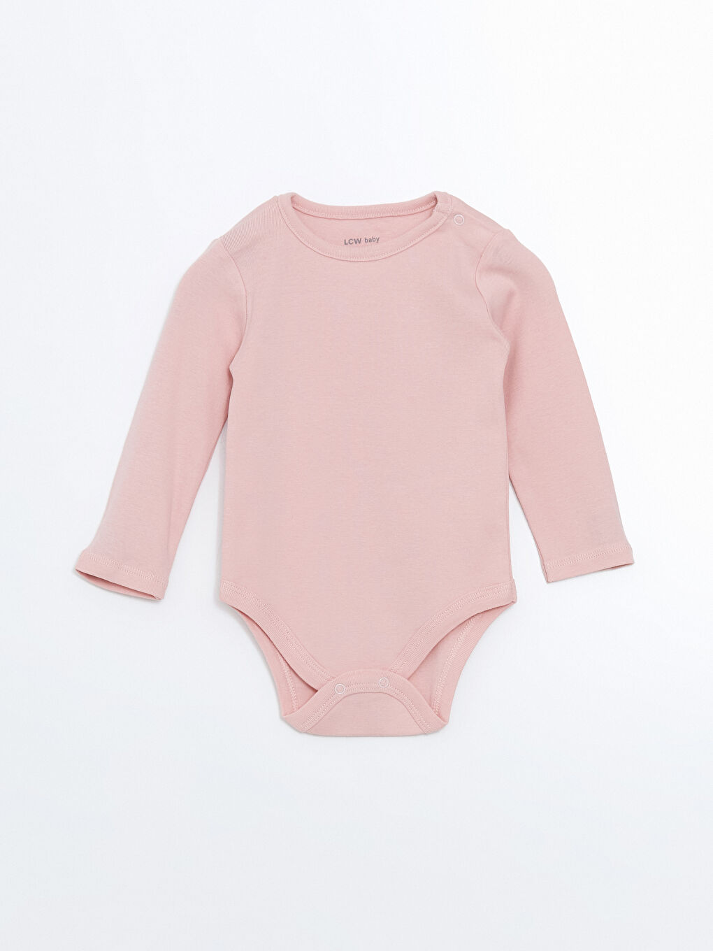 Pembe Bisiklet Yaka Basic Kız Bebek Çıtçıtlı Bodysuit