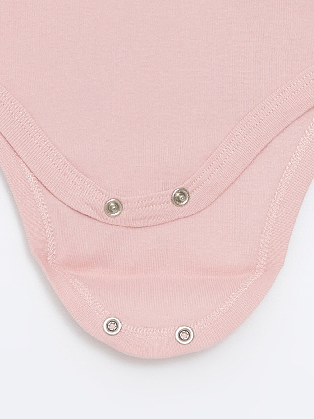 Pembe Bisiklet Yaka Basic Kız Bebek Çıtçıtlı Bodysuit-1