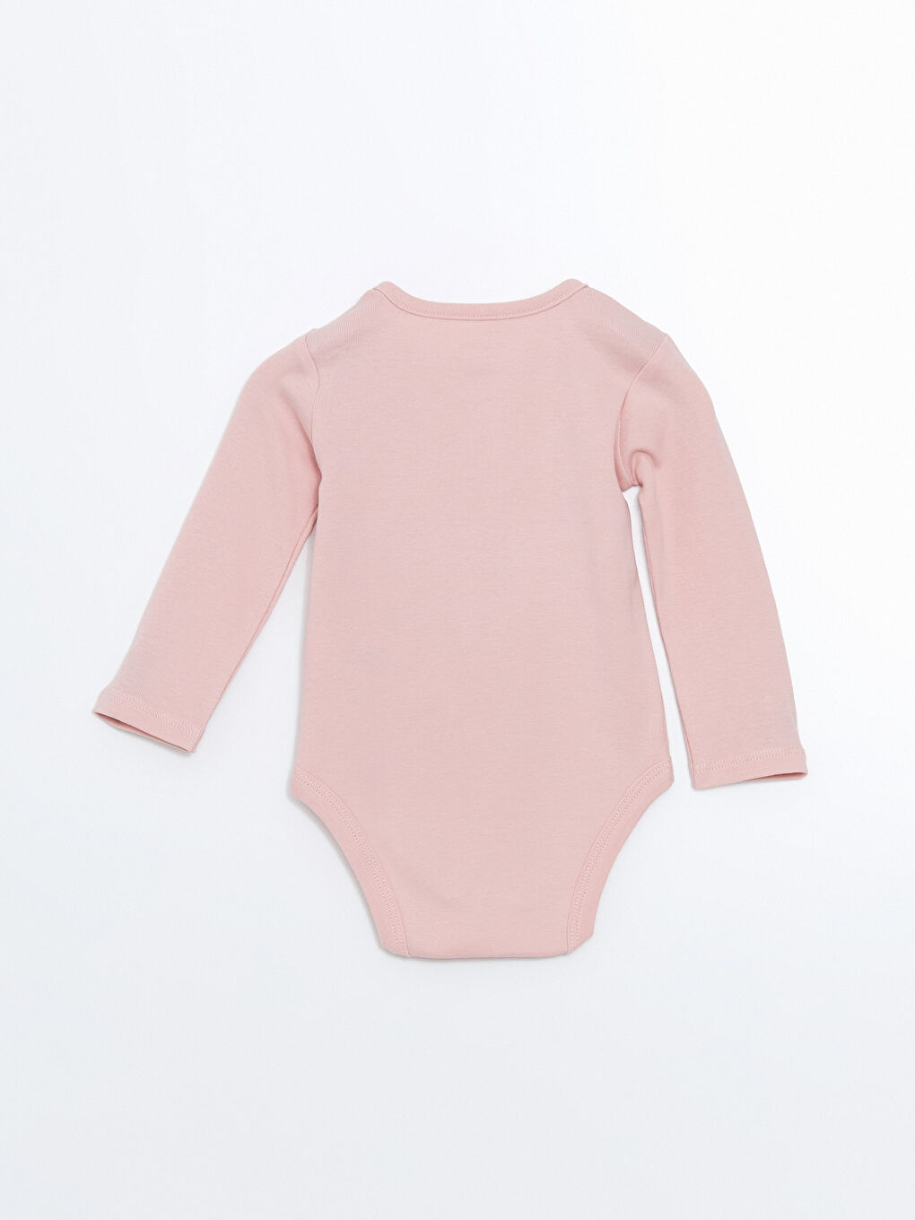 Pembe Bisiklet Yaka Basic Kız Bebek Çıtçıtlı Bodysuit-2