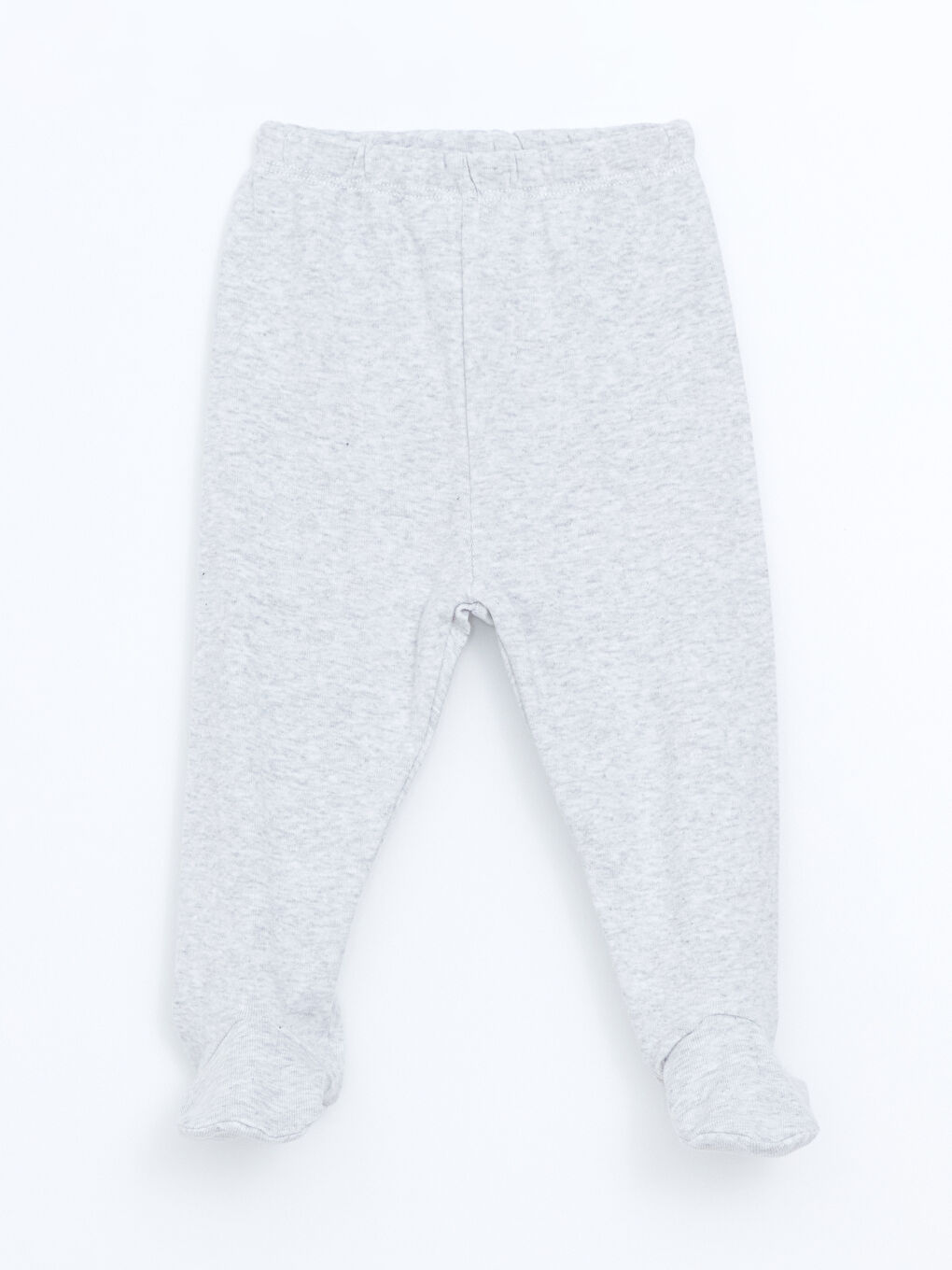 Beyaz Beli Lastikli Basic Patikli Kız Bebek Pijama Alt