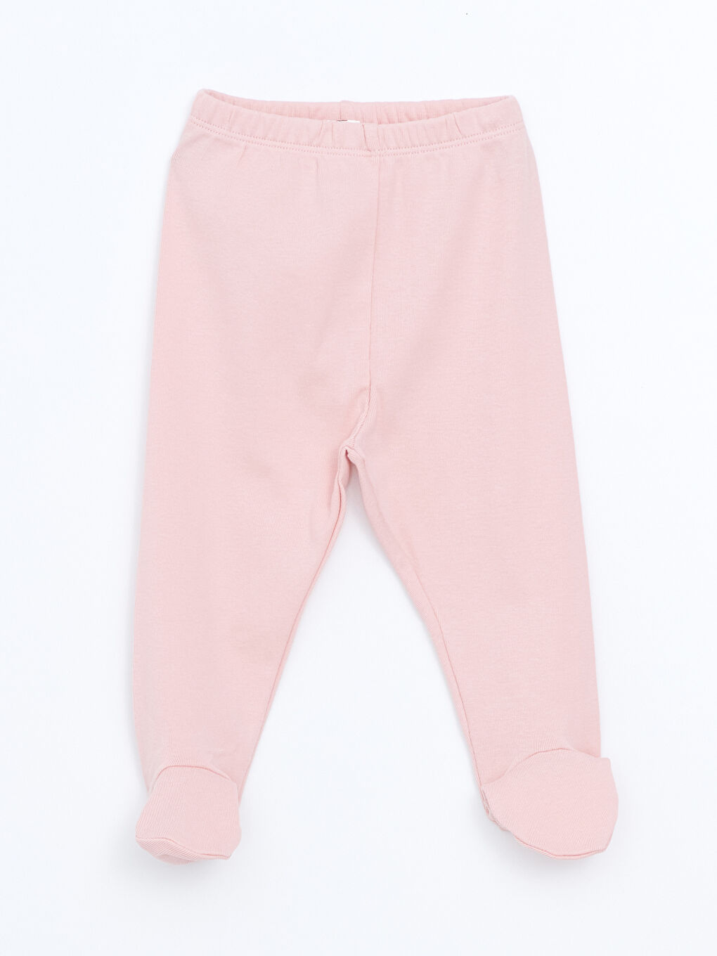 Pembe Beli Lastikli Basic Patikli Kız Bebek Pijama Alt