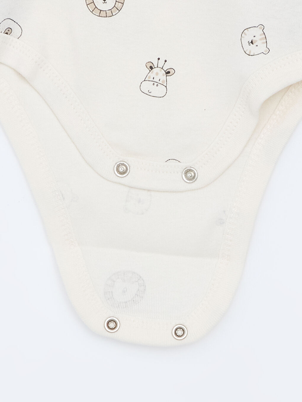 Beyaz Baskılı Erkek Bebek Çıtçıtlı Body-2
