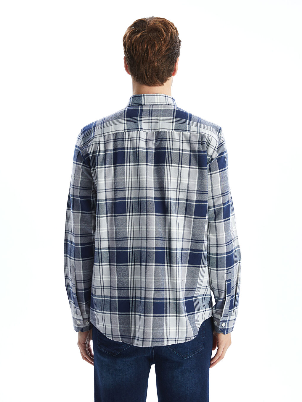 LCWAIKIKI Classic Regular Fit Long Sleeve Plaid Gabardine Men's Shirt -W4KS17Z8-LMK