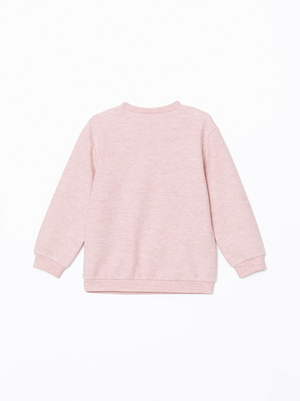 LCW Kids Pembe Bisiklet Yaka Çiçekli Kız Çocuk Sweatshirt ve Tayt 2'li - 3