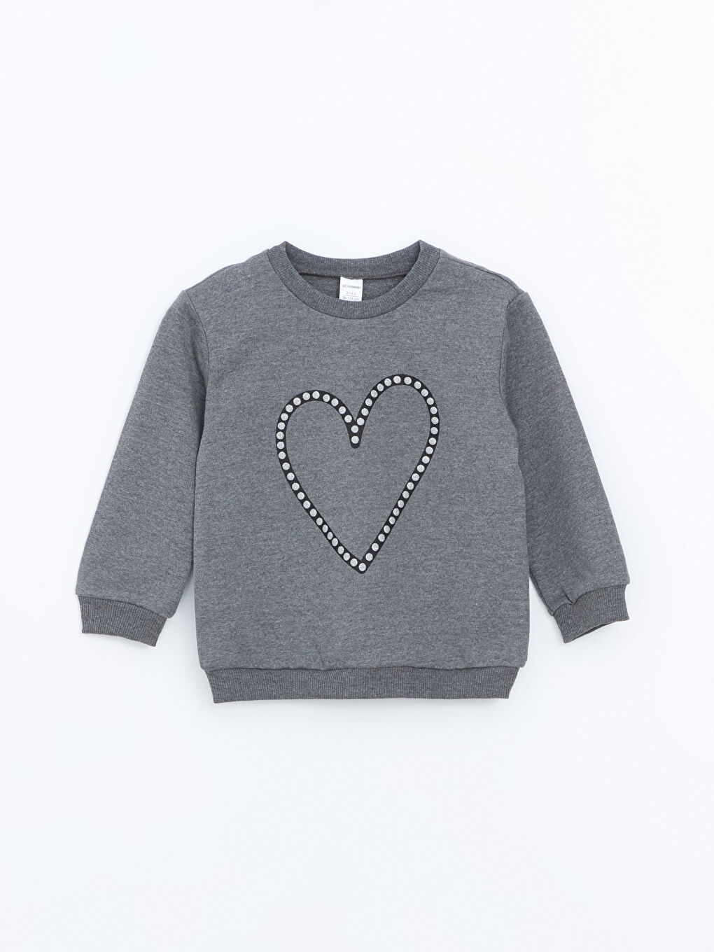 LCW baby Antrasit Bisiklet Yaka Kız Çocuk Sweatshirt