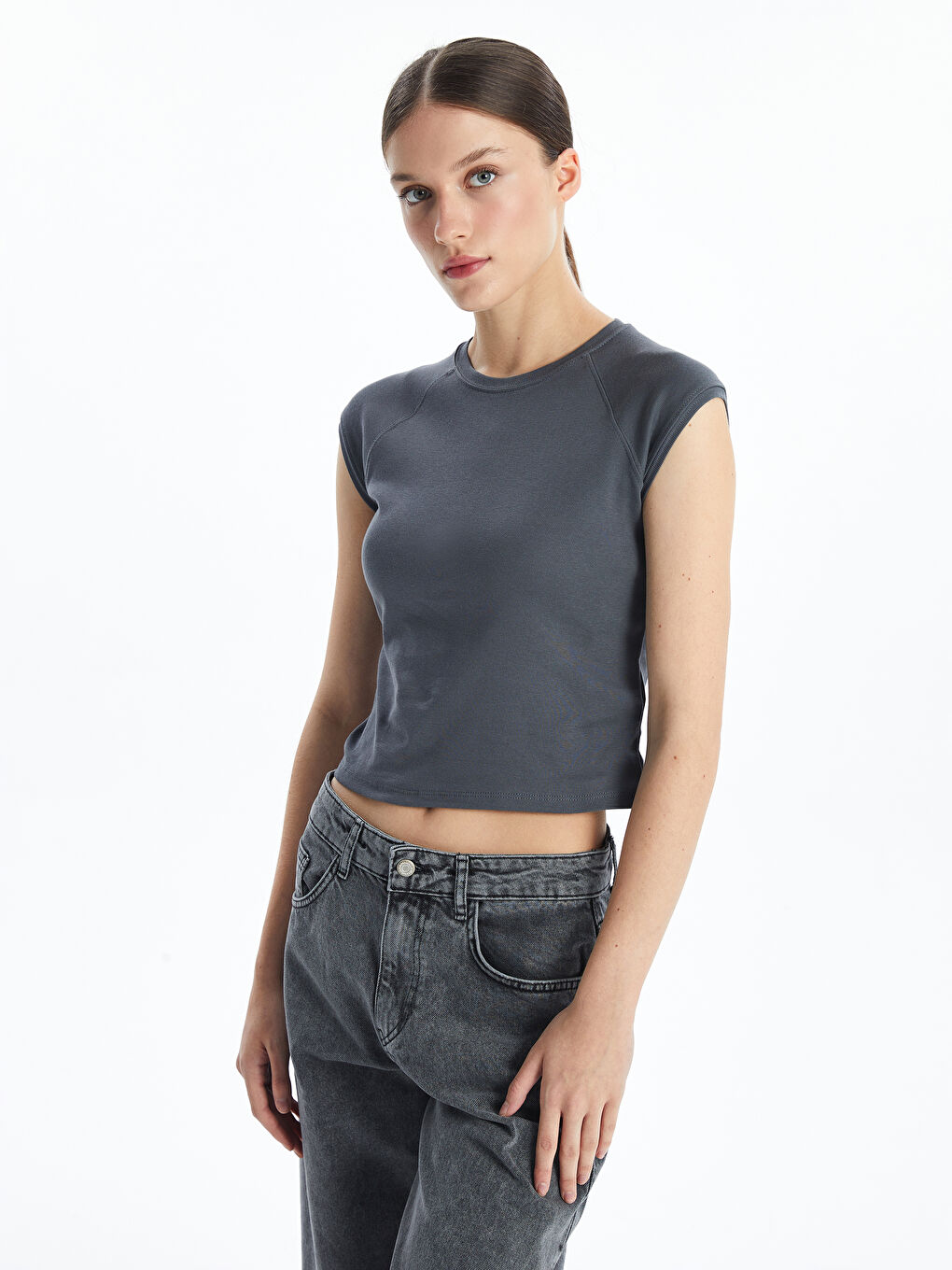 Crew Neck Women's T-Shirt -W4KS92Z8-HGL