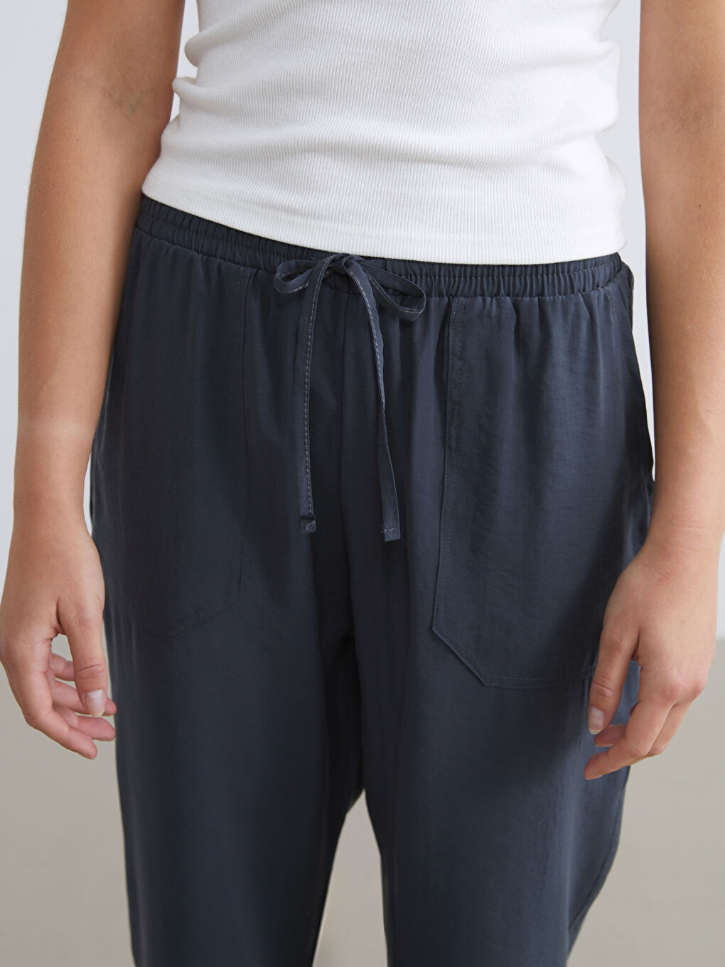 XSIDE Elasticated Waist Loose Fit Women's Trousers -W4KS97Z8-DJS