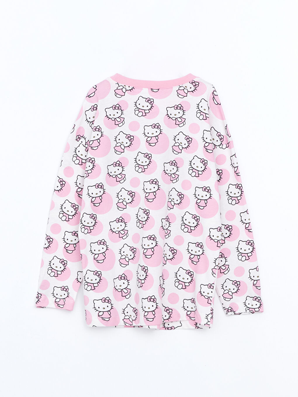 LCW Kids Pembe Bisiklet Yaka Hello Kitty Baskılı Kız Çocuk Pijama Takımı - 2