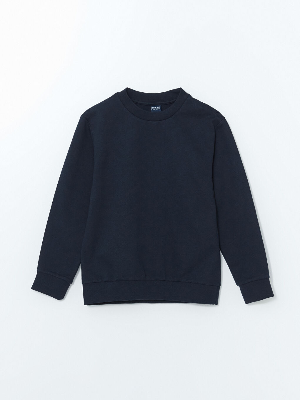 LCW ECO Lacivert Bisiklet Yaka Erkek Çocuk Sweatshirt