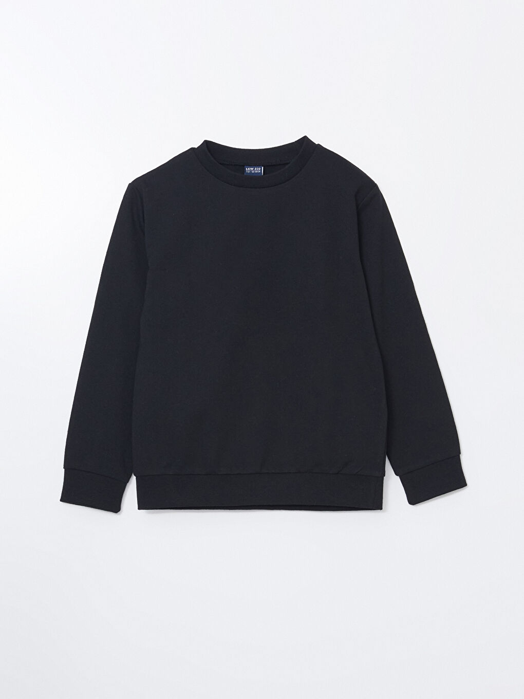 LCW ECO Siyah Bisiklet Yaka Erkek Çocuk Sweatshirt