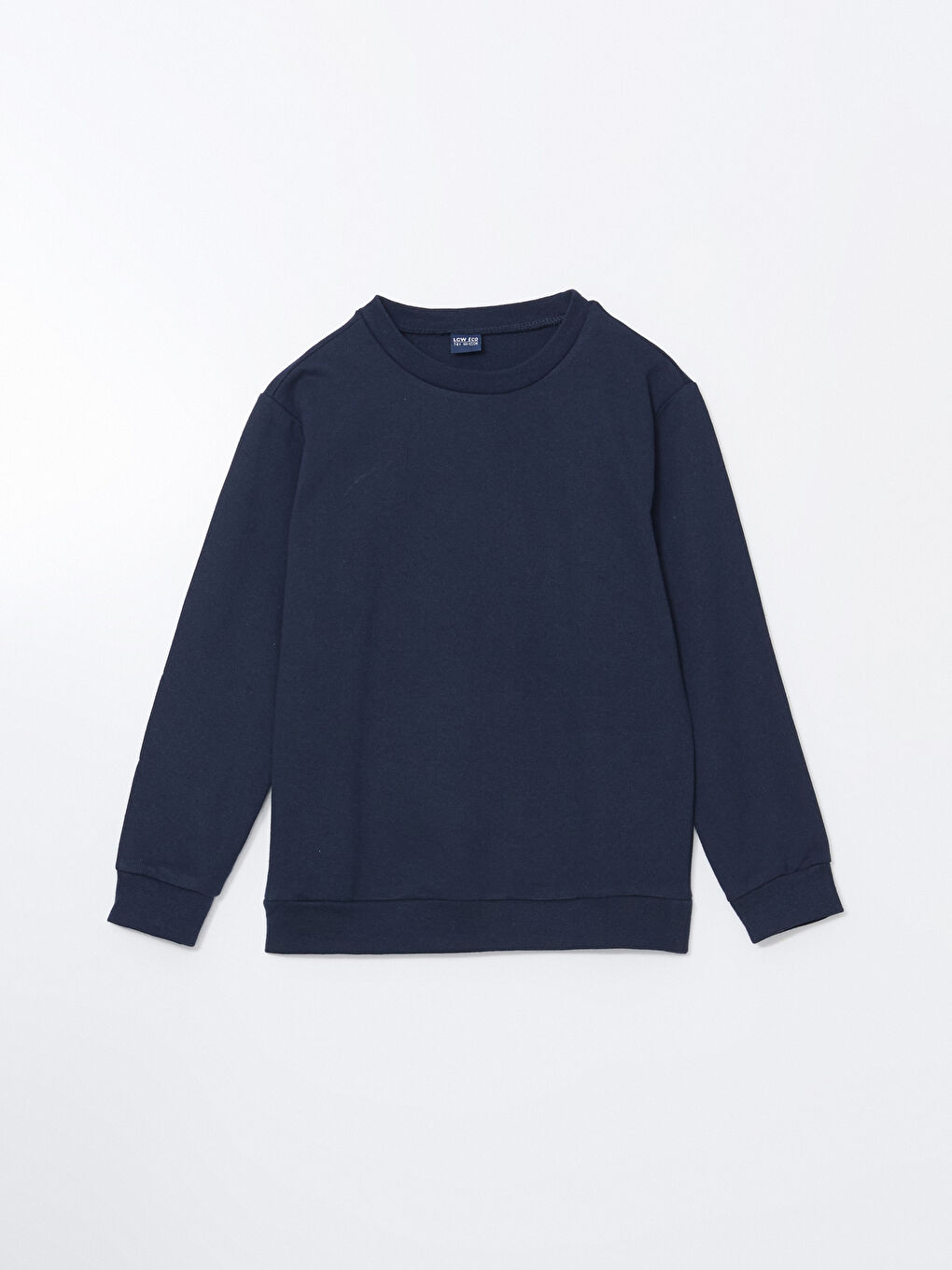 LCW ECO Lacivert Bisiklet Yaka Erkek Çocuk Sweatshirt