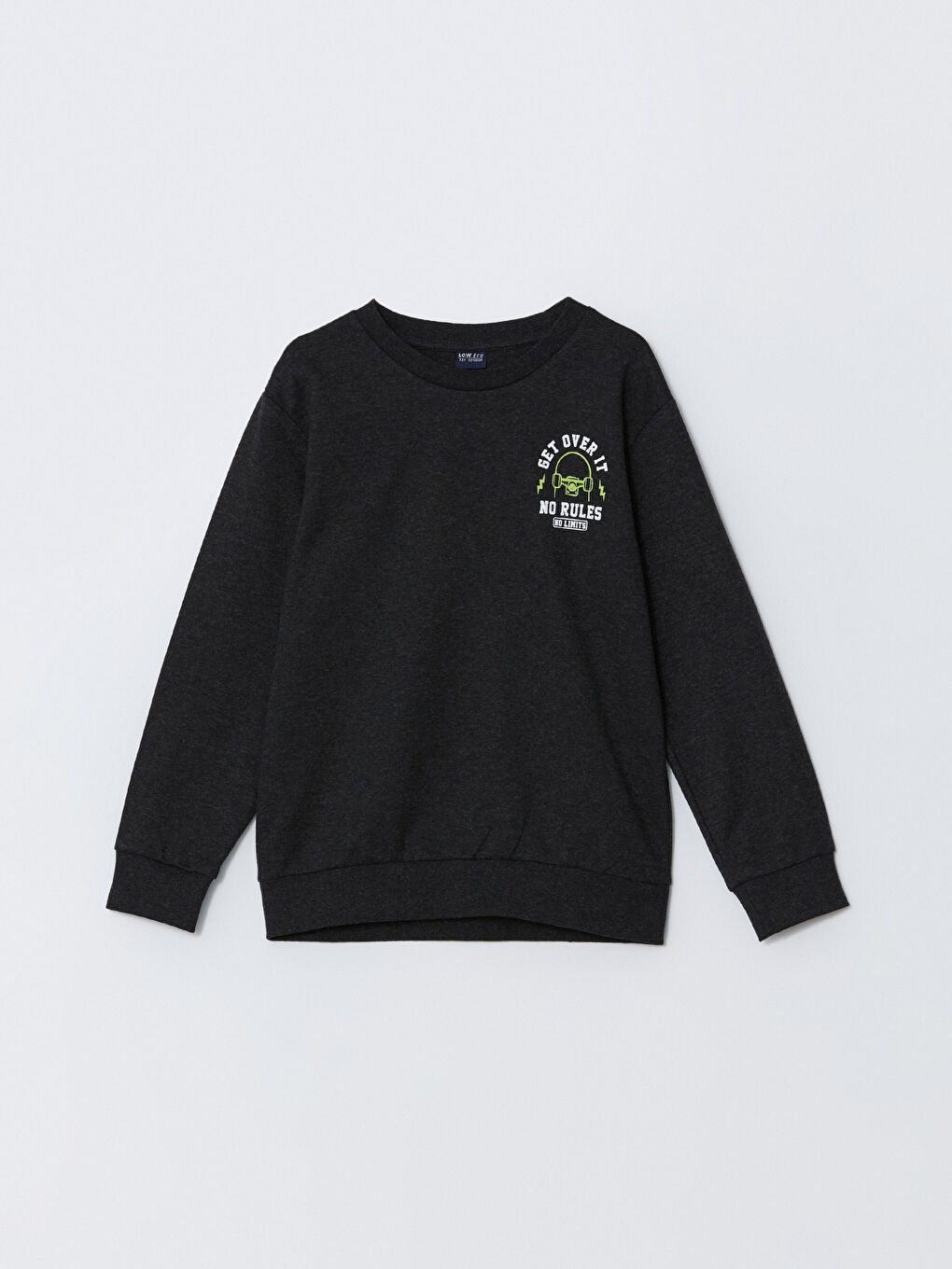 LCW ECO Antrasit Bisiklet Yaka Erkek Çocuk Sweatshirt