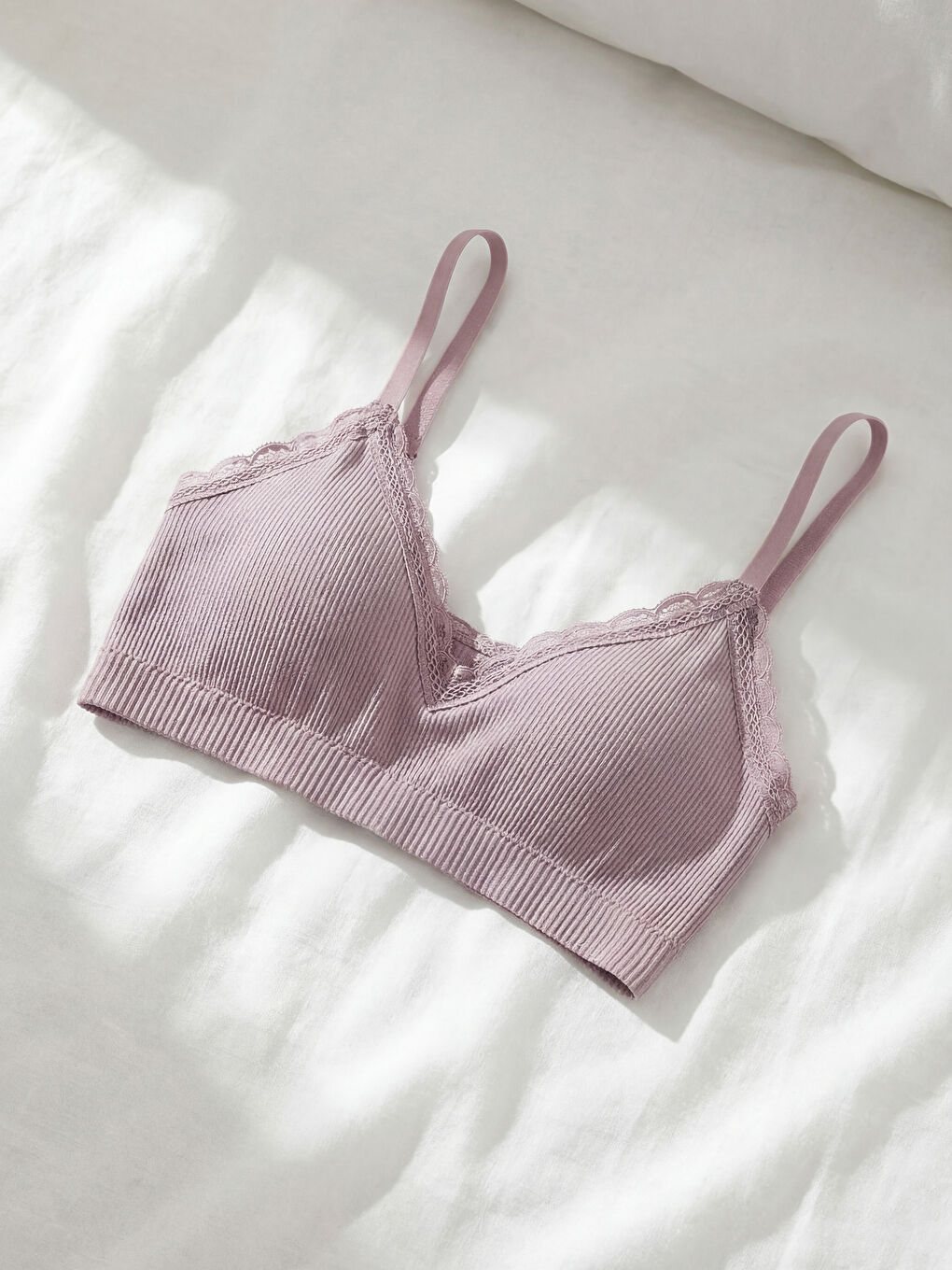 Lila Balensiz Dolgusuz Düz Sütyen