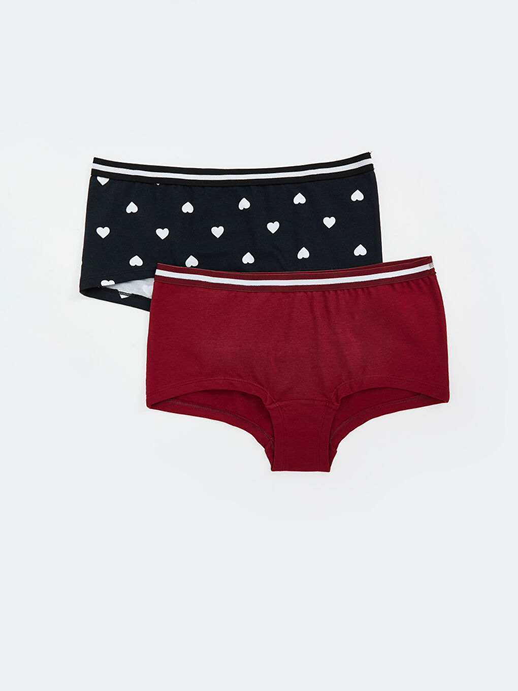 Bordo Baskılı Boxer Külot 2'li Paket