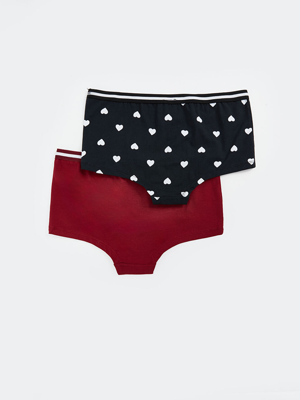 Bordo Baskılı Boxer Külot 2'li Paket-1