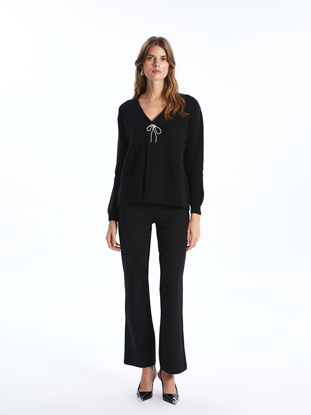 LCWAIKIKI Classic V Neck Women's Knitwear Cardigan -W4KU39Z8-CVL