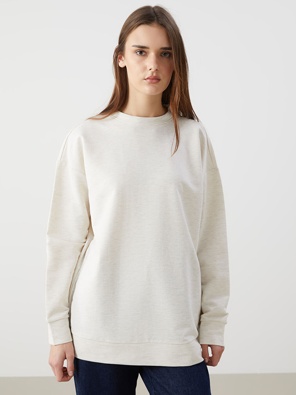 Crew Neck Oversize Women's Sweatshirt -W4KU73Z8-L9Y