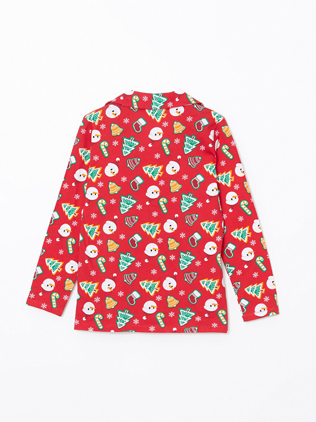 Kırmızı Gömlek Yaka Yılbaşı Temalı Erkek Çocuk Pijama Takımı-2