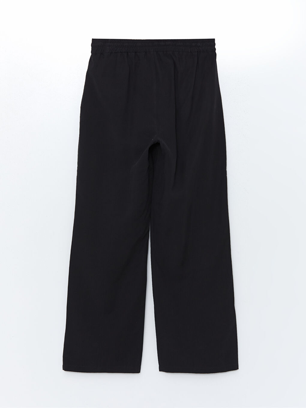 Siyah Beli Lastikli Geniş Paça Kadın Pantolon-7