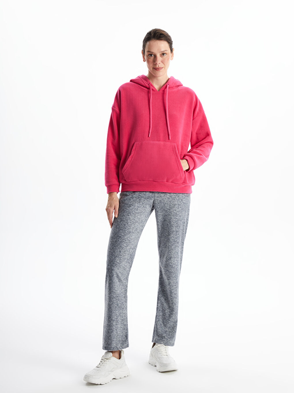 Kırmızı Kadın Hoodie-1