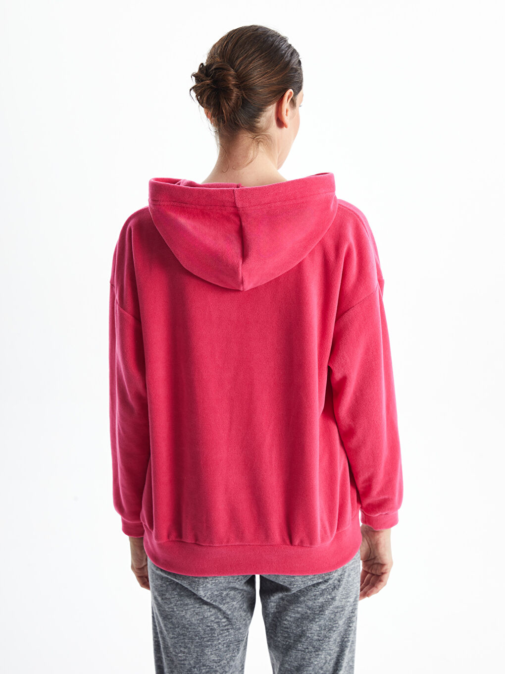 Kırmızı Kadın Hoodie-3