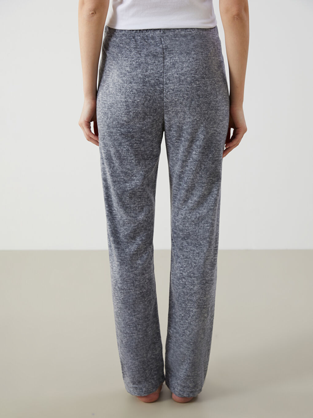 Gri Beli Lastikli Kadın Eşofman Altı-3