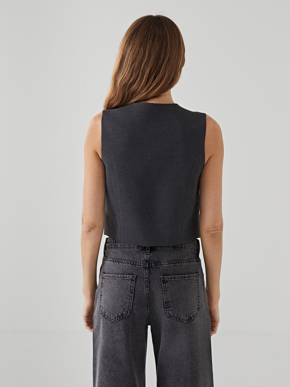 LCW Vision V Neck Women's Classic Waistcoat -W4KY19Z8-D2X