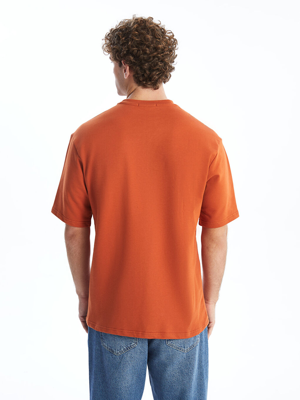 Crew Neck Short Sleeve Men's Sweatshirt-3