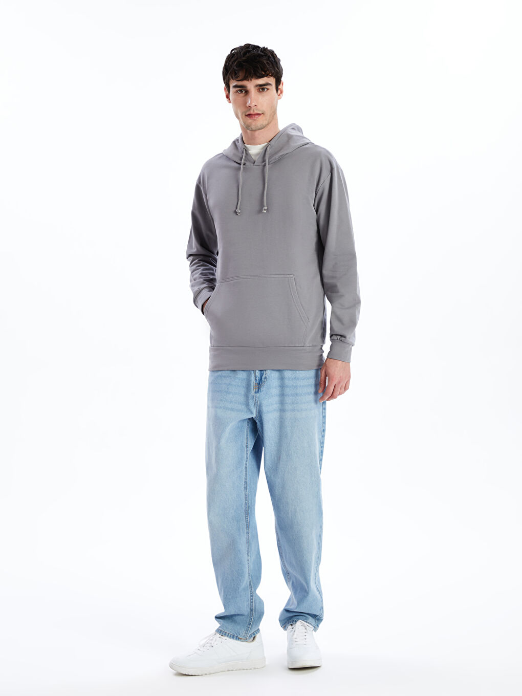 Sweatshirt à Capuche Épais pour Hommes à Manches Longues-1