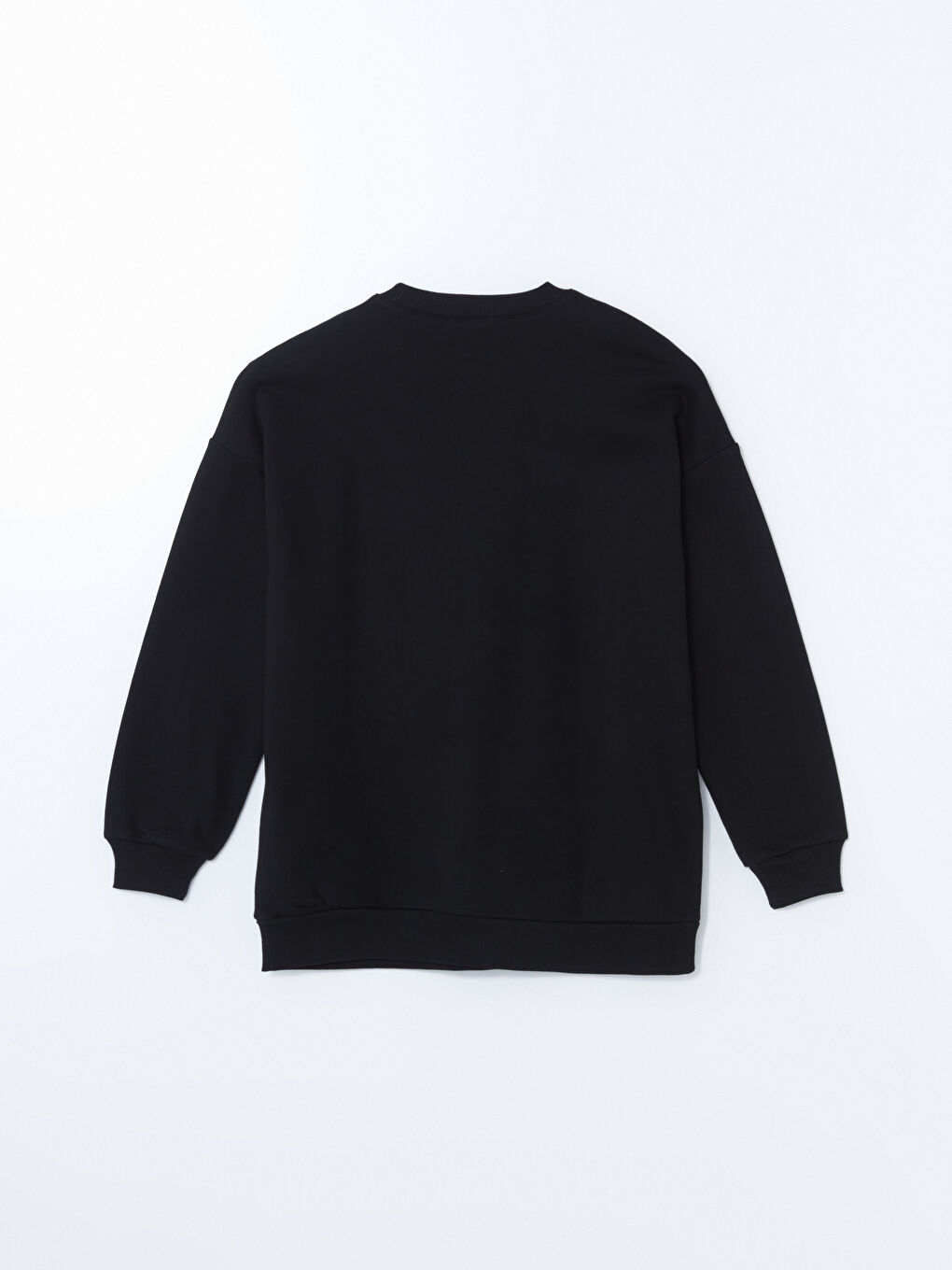 LCW Modest Siyah Baskılı Oversize Kadın Kalın Sweatshirt Tunik - 6