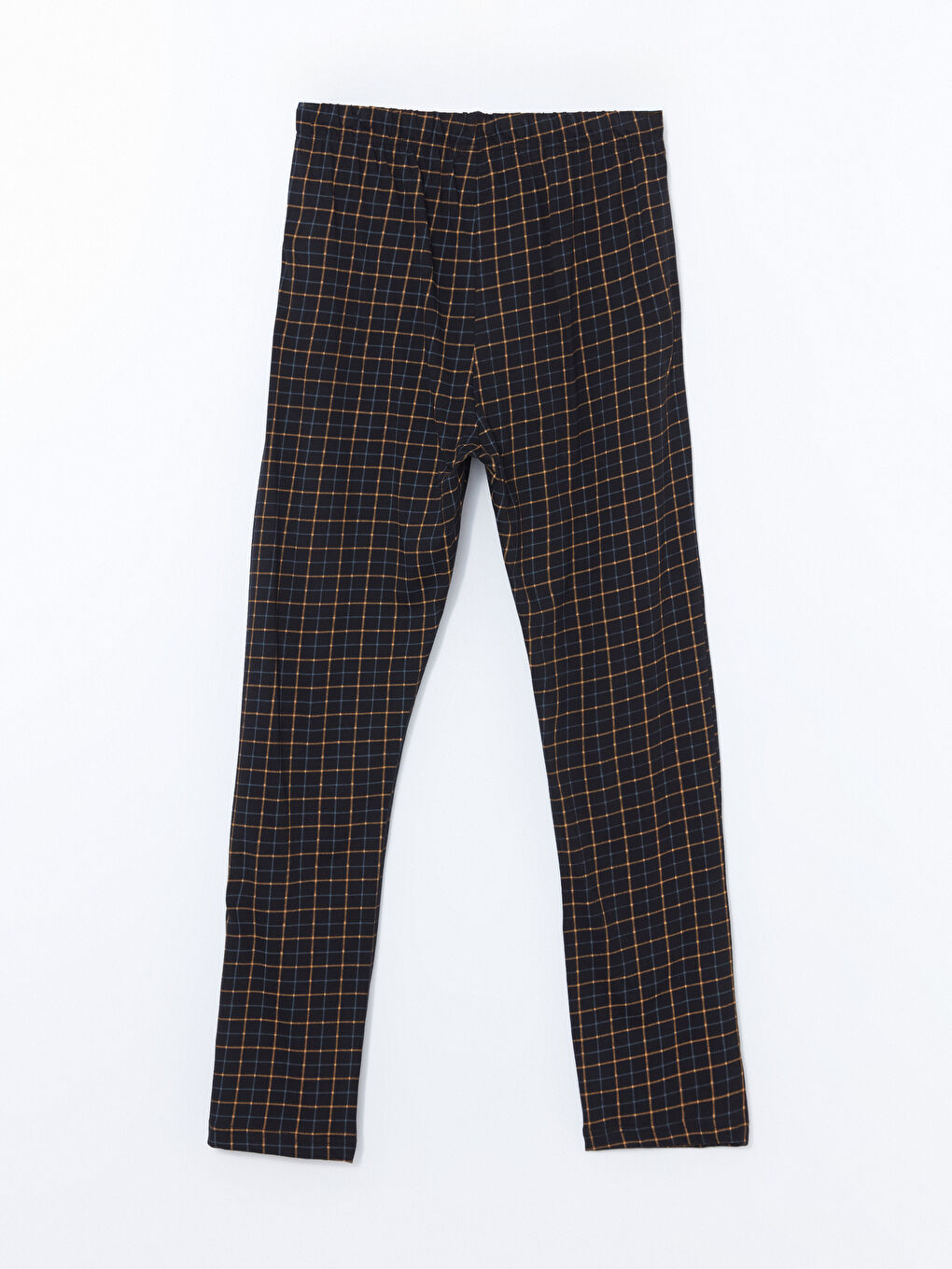 Siyah Standart Kalıp Ekose Erkek Pijama Alt-1