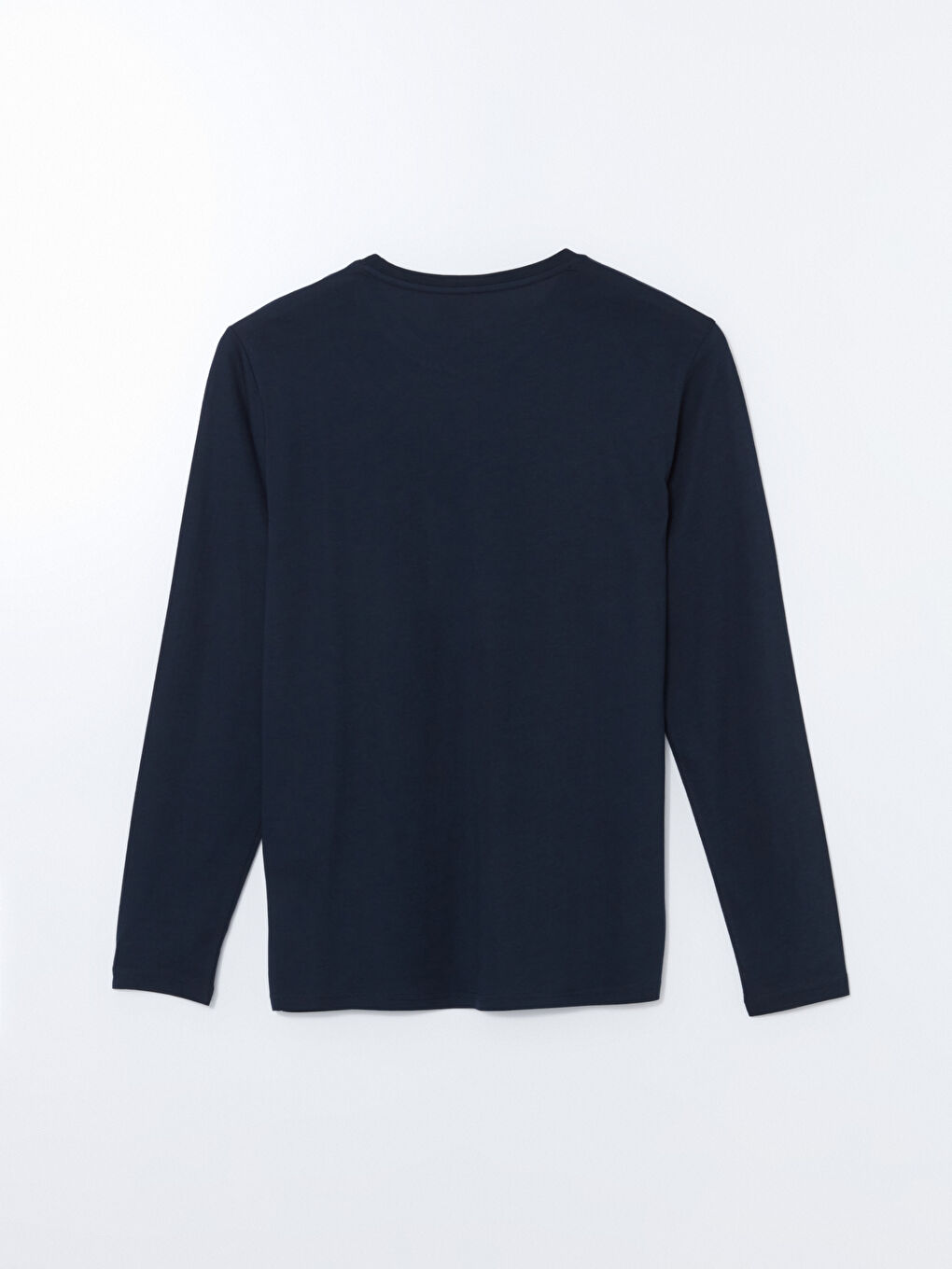 Lacivert Bisiklet Yaka Uzun Kollu Erkek Pijama Üst-1