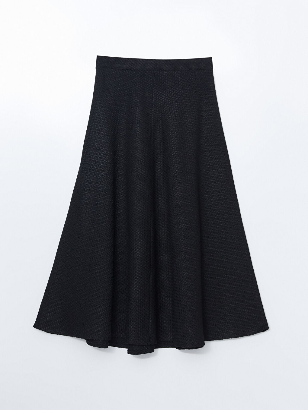 Siyah Loose Fit Dokulu Kadın Etek-7