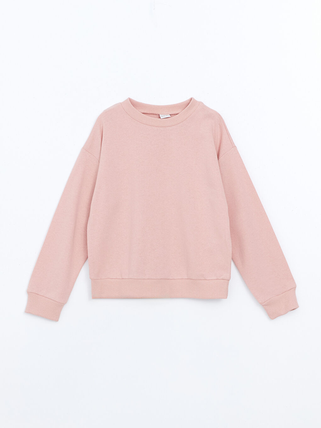 LCW ECO Mat Pembe Bisiklet Yaka Kız Çocuk Sweatshirt ve Eşofman Altı - 1