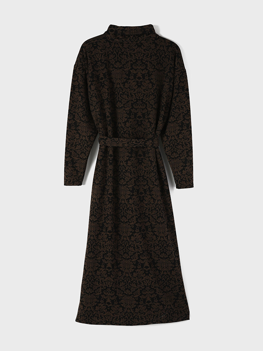 فستان ياقة قمع كم طويل للسيدات-1